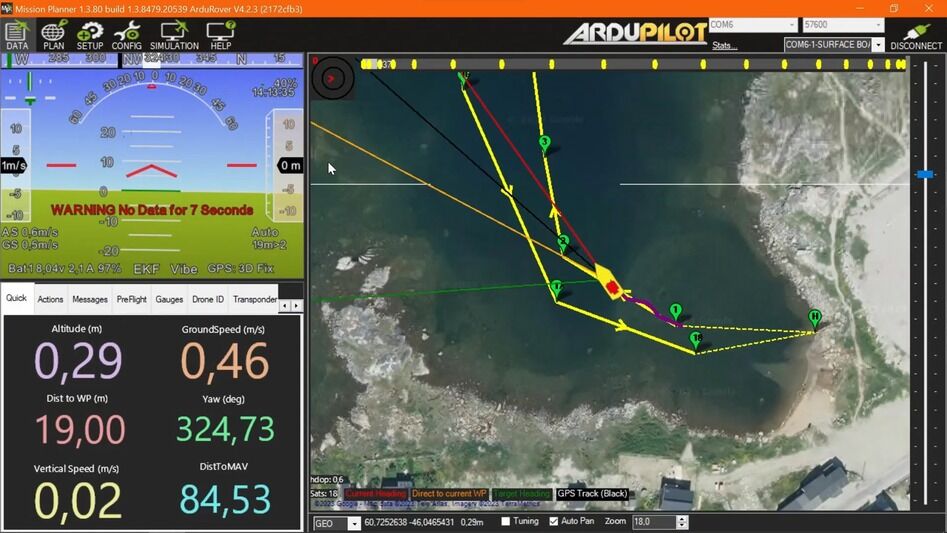 Image showing piloting software display