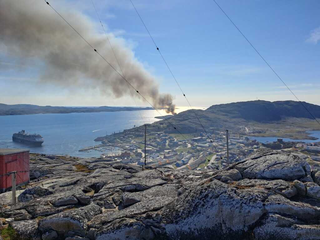 Image showing toxic fumes rising from a landfill in fire